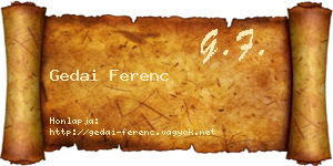 Gedai Ferenc névjegykártya